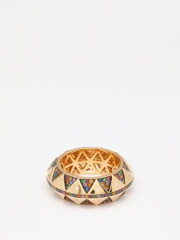 Harwell Godfrey - Chubby Talisman Sapphire, Topaz & 18kt Gold Ring - Womens - Yellow Gold
