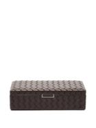 Matchesfashion.com Bottega Veneta - Intrecciato Leather Cufflinks Box - Dark Brown
