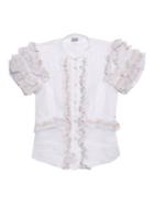 Jupe By Jackie Ruffled Cotton-organdy Blouse