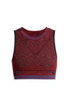 Matchesfashion.com Lndr - Space Seamless Cotton Blend Crop Top - Womens - Burgundy Multi