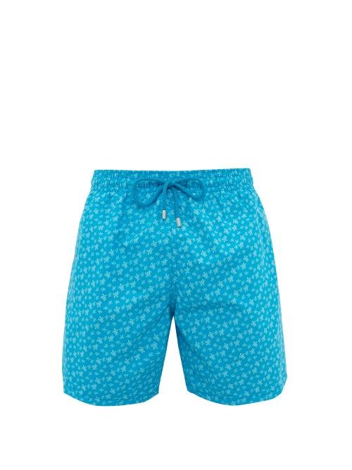 Matchesfashion.com Vilebrequin - Moorea Micro Turle Print Swim Shorts - Mens - Blue