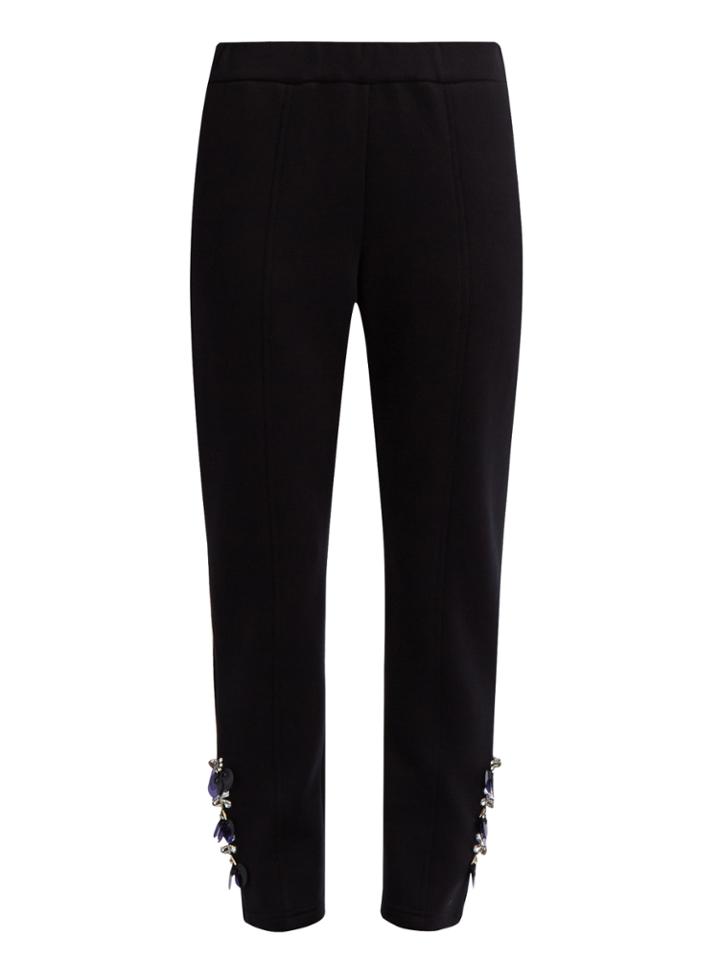 Muveil Embellished Slim-leg Jersey Trousers
