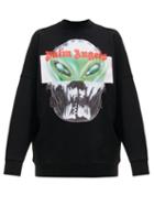 Matchesfashion.com Palm Angels - Alien Print Cotton Sweatshirt - Mens - Black