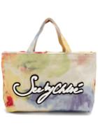 See By Chloé Logo-embroidered Tie-dye Canvas Tote