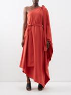 Palmer/harding Palmer//harding - Secure One-shoulder Cotton-poplin Dress - Womens - Red