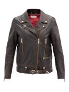 Matchesfashion.com Golden Goose - Andrea Leather Biker Jacket - Womens - Dark Brown