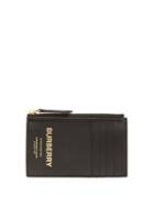 Matchesfashion.com Burberry - Logo Zip Top Leather Cardholder - Mens - Black