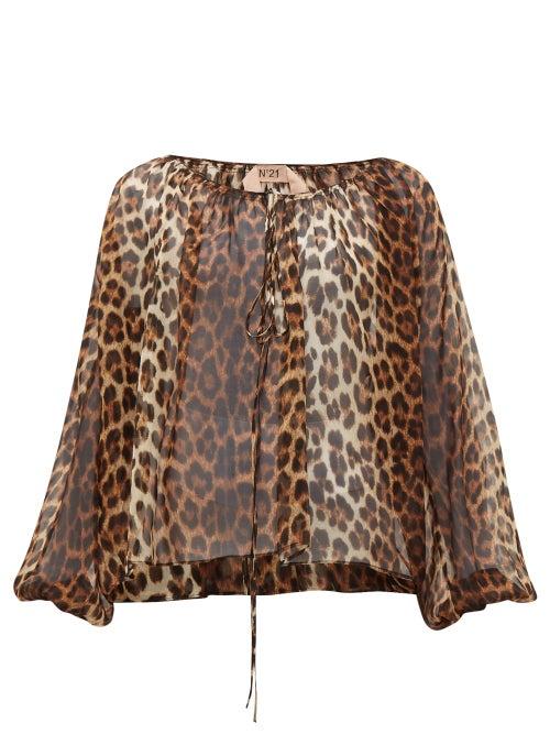 Matchesfashion.com No. 21 - Leopard Print Silk Blouse - Womens - Leopard