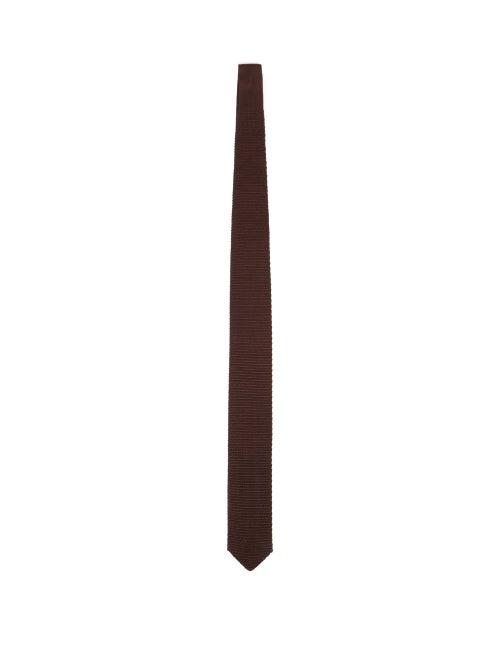 Matchesfashion.com Brunello Cucinelli - Knitted Silk Tie - Mens - Brown