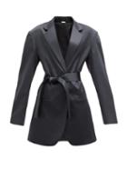 Matchesfashion.com Dodo Bar Or - Coco Sash-waist Satin Suit Jacket - Womens - Black