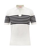 Orlebar Brown - Holman Striped Merino Polo Shirt - Mens - Cream Multi