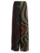 By. Bonnie Young Asylum-print Wide-leg Silk-chiffon Trousers