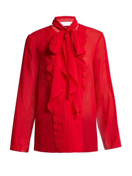 Matchesfashion.com Max Mara Studio - Potenza Blouse - Womens - Red