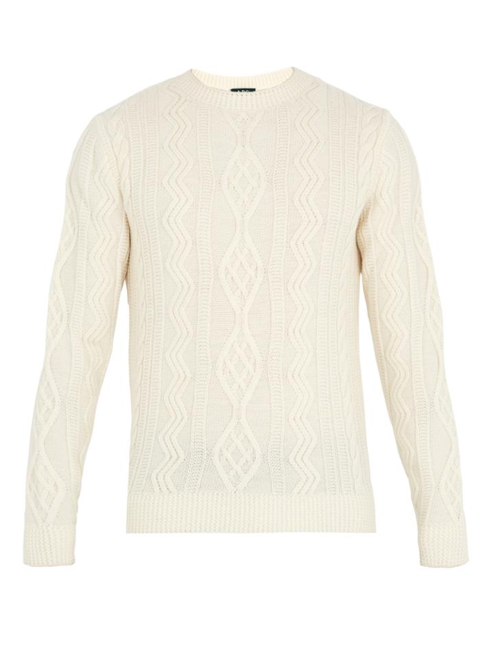 A.p.c. Jacques Yves Cable-knit Wool Sweater