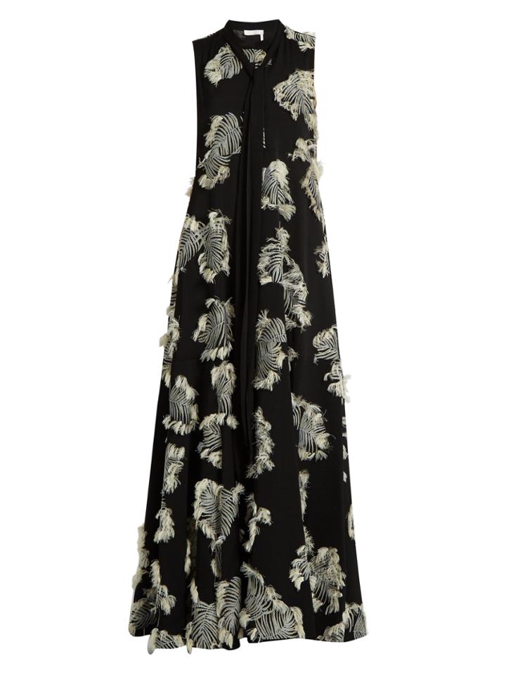 Chloé Palm Leaf Fil Coup Sleeveless Dress