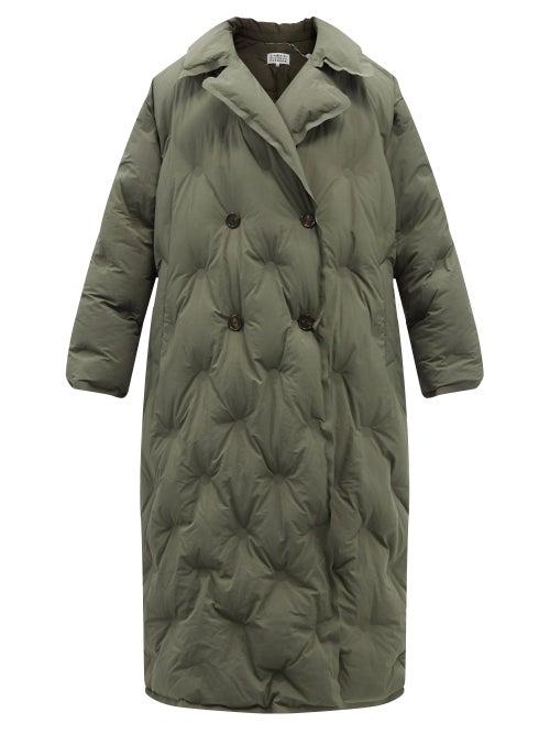 Maison Margiela - Double-breasted Quilted Shell Coat - Womens - Khaki