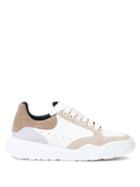 Alexander Mcqueen - Leather And Suede Trainers - Mens - Beige White
