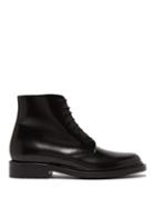 Matchesfashion.com Saint Laurent - Lace Up Leather Army Boots - Womens - Black