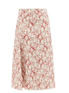Ladies Rtw Jil Sander - Floral-jacquard Fil-coup Midi Skirt - Womens - Red White