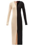 Matchesfashion.com Staud - Shoko Panelled Ribbed Maxi Dress - Womens - Black Cream