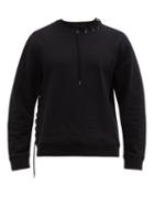 Matchesfashion.com Craig Green - Laced Crew Neck Cotton Jersey Sweatshirt - Mens - Black