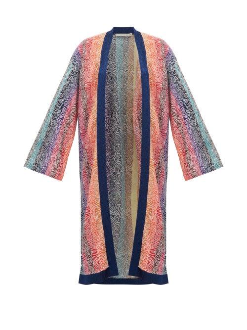 Matchesfashion.com Mary Katrantzou - Solka Jacquard Knit Long Cardigan - Womens - Pink Multi