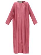Asceno - Rhodes Bamboo-satin Maxi Dress - Womens - Pink