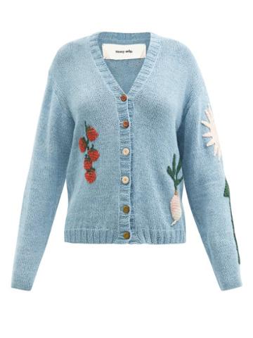 Story Mfg. - Twinsun Crocheted Organic-cotton Cardigan - Womens - Blue Multi