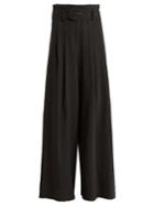 Sea Prince Of Wales-checked Belted Wool Trousers
