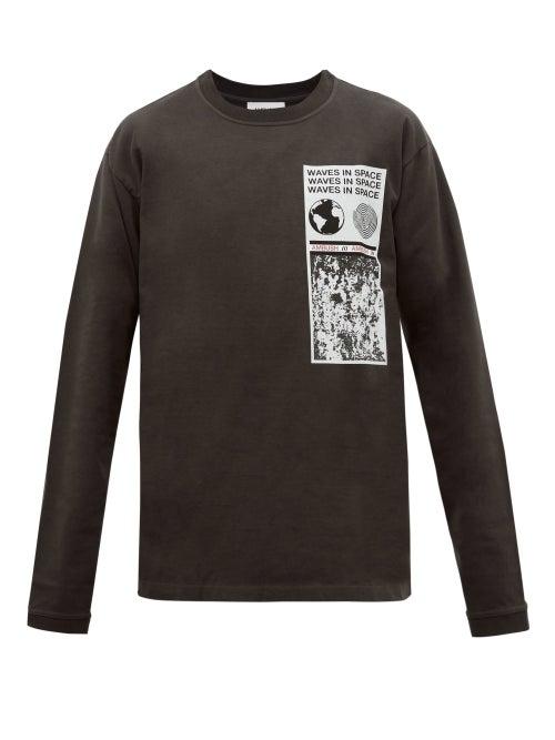 Matchesfashion.com Ambush - Visitor Printed Cotton Long Sleeved T Shirt - Mens - Black