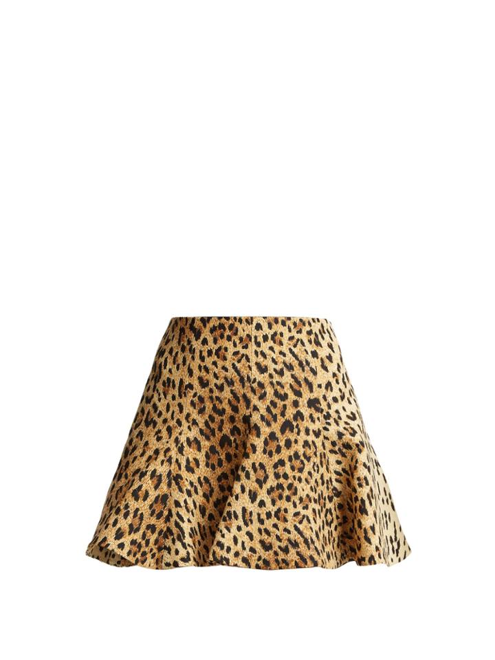 Valentino Flared Leopard-print Mini Skirt