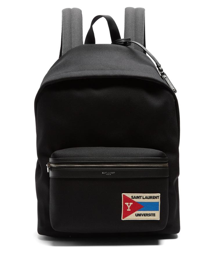 Saint Laurent Classic Patch-detail Twill Backpack