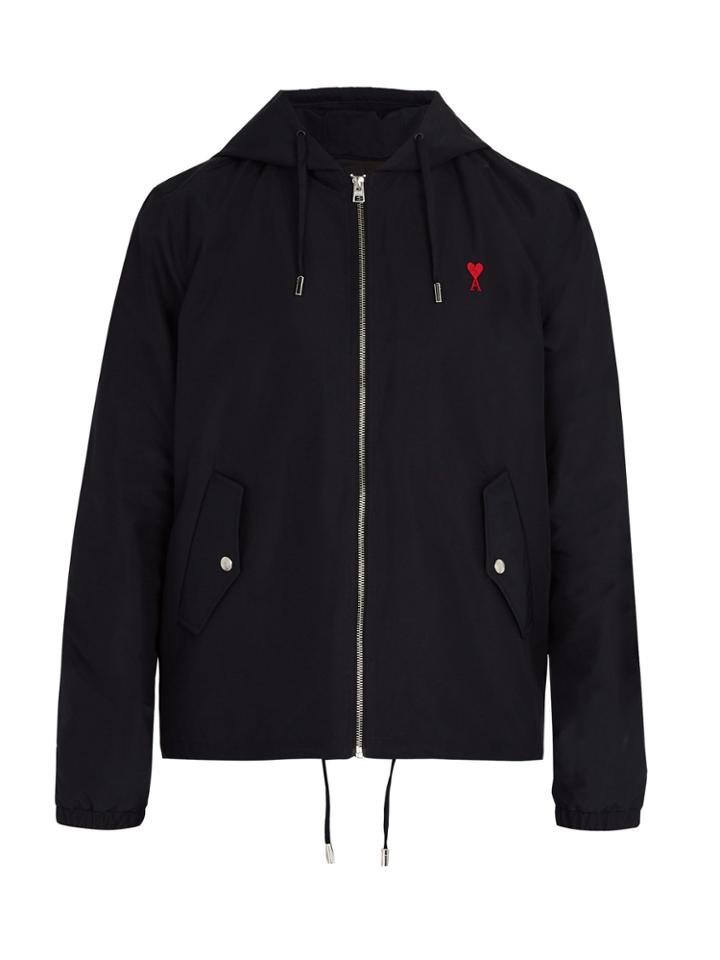 Ami Logo-embroidered Hooded Jacket