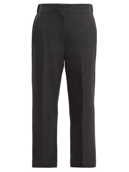 Matchesfashion.com Raey - Elasticated Back Wool Trousers - Womens - Grey