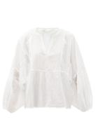 Matchesfashion.com Mes Demoiselles - Angela Pintucked Cotton-voile Blouse - Womens - White