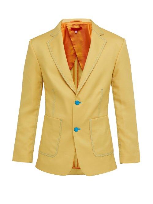 Matchesfashion.com Eckhaus Latta - Contrast Stitched Twill Blazer - Mens - Yellow