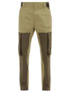Matchesfashion.com Fendi - Panelled Cotton-blend Cargo Trousers - Mens - Green