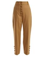 Matchesfashion.com Joseph - Young Buttoned Wool And Cashmere Blend Trousers - Womens - Camel