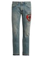 Gucci Panther-appliqu Slim-fit Jeans