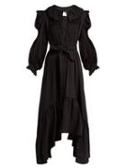 Matchesfashion.com Horror Vacui - Defensia Smocked Cotton Dress - Womens - Black
