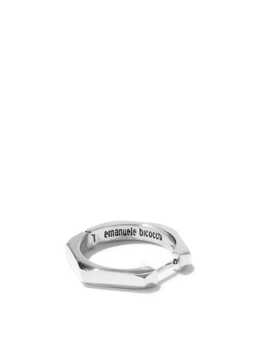 Matchesfashion.com Emanuele Bicocchi - Hexagonal Sterling-silver Ring - Mens - Silver