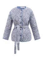 See By Chlo - Quilted Floral-print Cotton-blend Jacket - Womens - Blue Multi