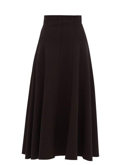 Matchesfashion.com Norma Kamali - Grace Panelled Stretch-jersey Midi Skirt - Womens - Black