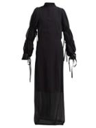 Matchesfashion.com Ann Demeulemeester - Open Back Silk Chiffon Dress - Womens - Black