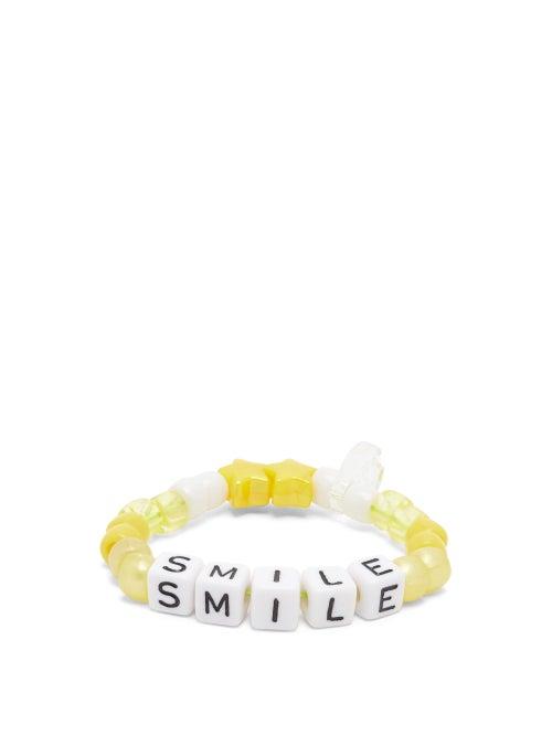 Matchesfashion.com Lauren Rubinski - Smile Beaded Bracelet - Womens - Yellow