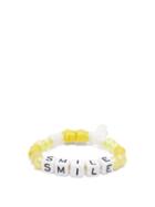 Matchesfashion.com Lauren Rubinski - Smile Beaded Bracelet - Womens - Yellow