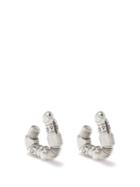 Bottega Veneta - Thread Triangle Sterling-silver Hoop Earrings - Womens - Silver