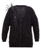Matchesfashion.com Simone Rocha - Vinyl-corsage Lace-knitted Cardigan - Womens - Black