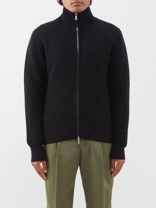 Officine Gnrale - Zipped Merino Sweater - Mens - Black