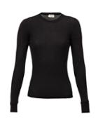 Matchesfashion.com Saint Laurent - Round-neck Rib-knitted Sweater - Womens - Black